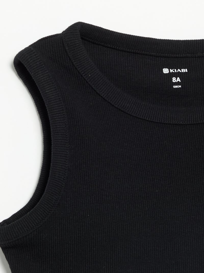Conjunto curto de calções e top sem mangas - 2 peças Preto - Kiabi