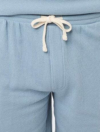 Conjunto curto de pijama em favo de mel - 2 peças