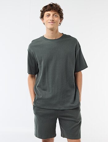 Conjunto curto de pijama em favo de mel - 2 peças