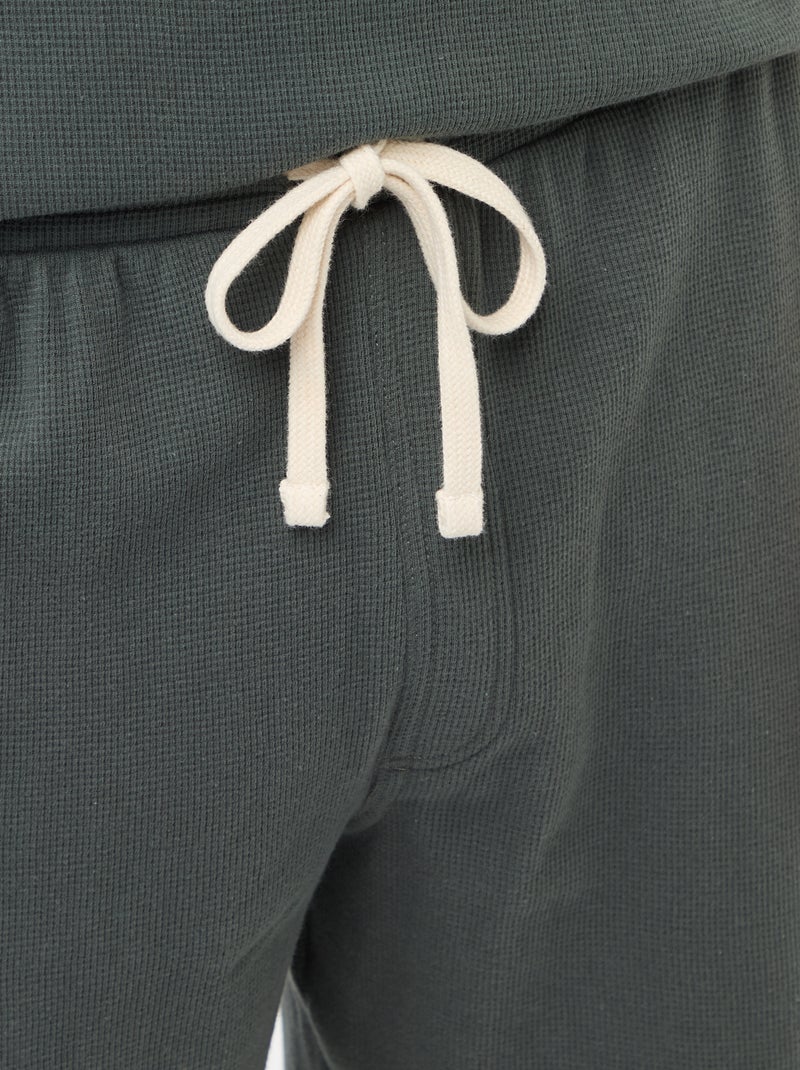 Conjunto curto de pijama em favo de mel - 2 peças Caqui - Kiabi