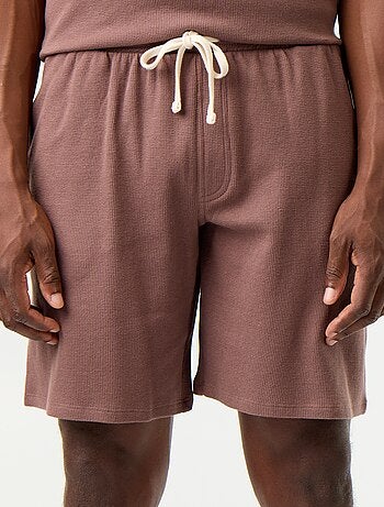 Conjunto curto de pijama em favo de mel - 2 peças