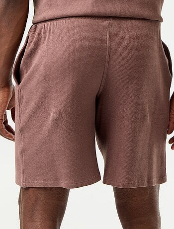 Conjunto curto de pijama em favo de mel - 2 peças