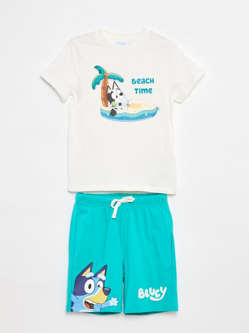 Conjunto curto t-shirt + calções 'Bluey' - 2 peças - Kiabi