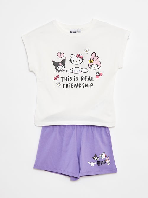 Conjunto curto t-shirt + calções 'Hello Kitty'  - 2 peças - Kiabi