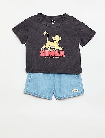 Conjunto curto t-shirt + calções 'Simba' - 2 peças