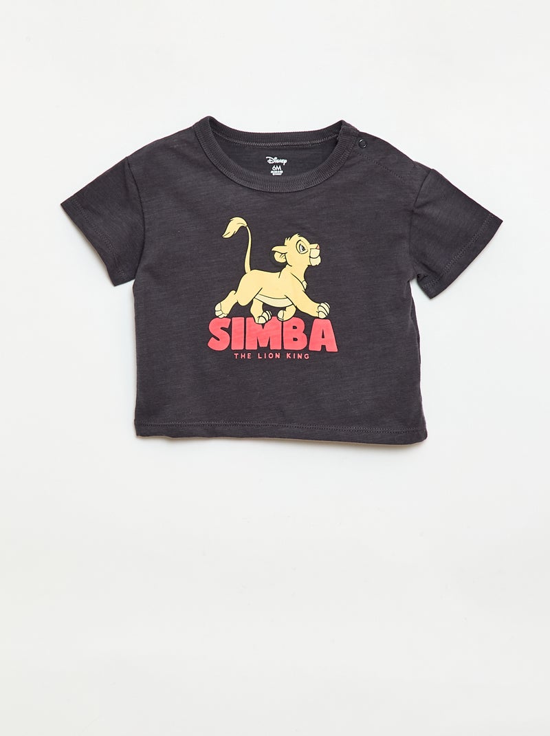 Conjunto curto t-shirt + calções 'Simba' - 2 peças Preto - Kiabi