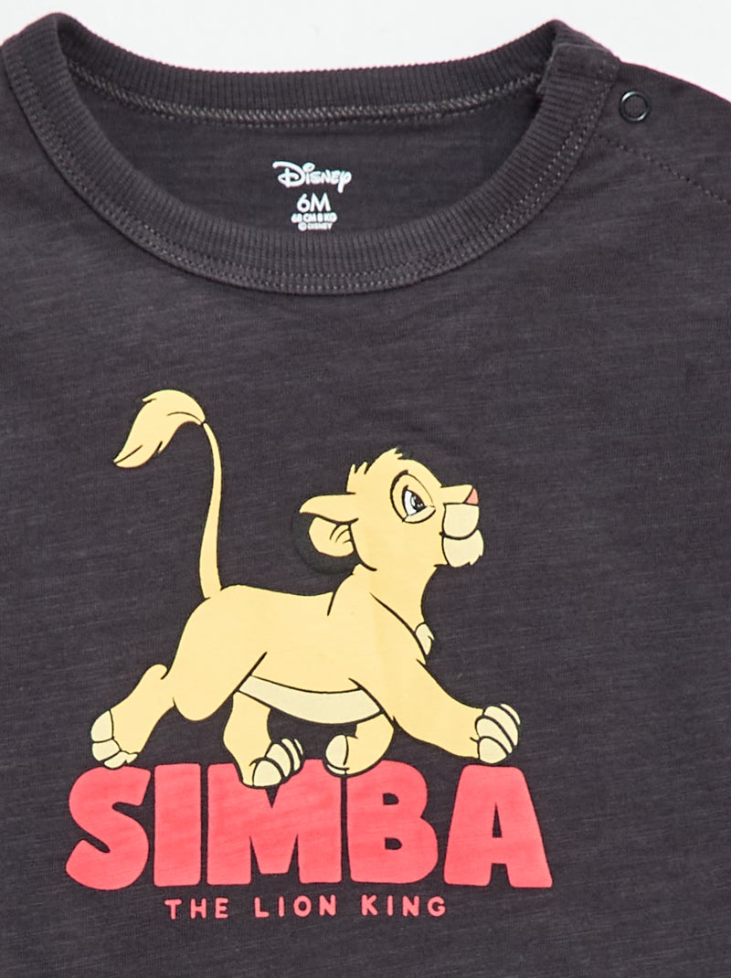 Conjunto curto t-shirt + calções 'Simba' - 2 peças Preto - Kiabi
