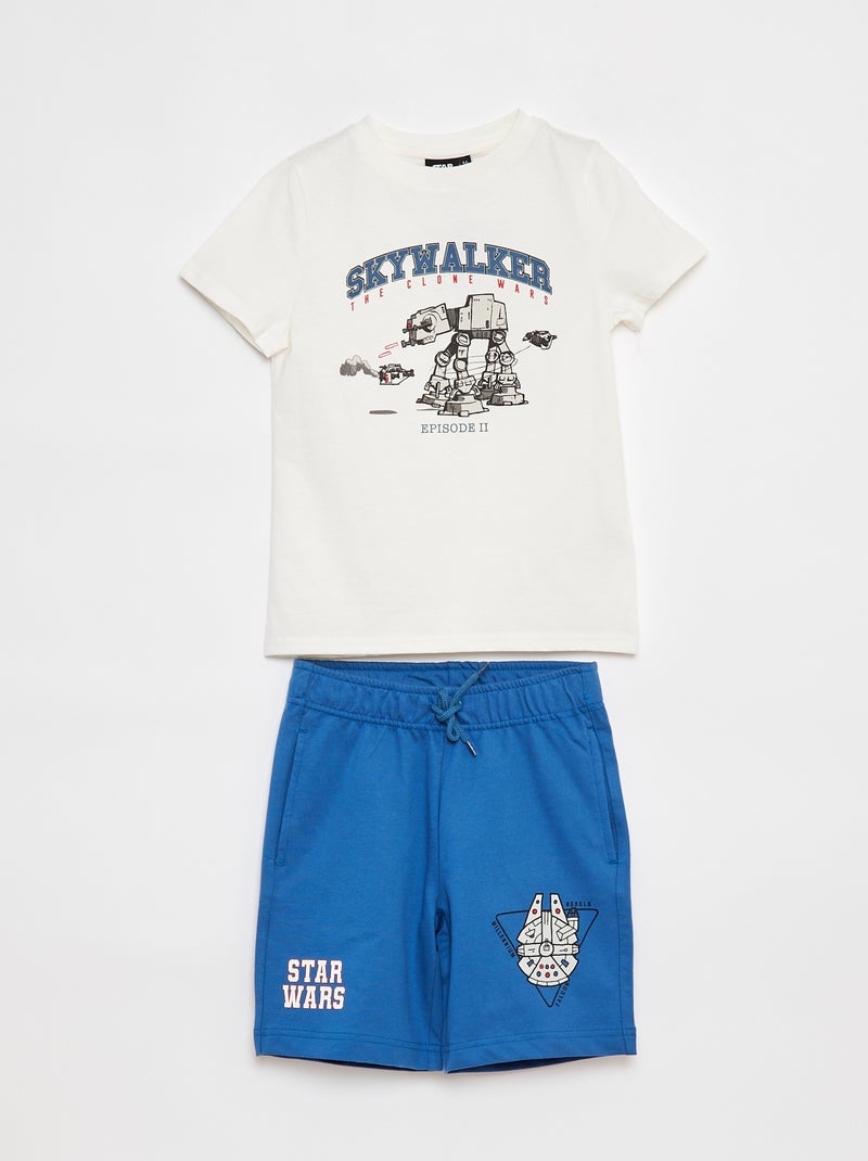 Conjunto curto t-shirt + calções 'Star Wars' - 2 peças BEGE - Kiabi