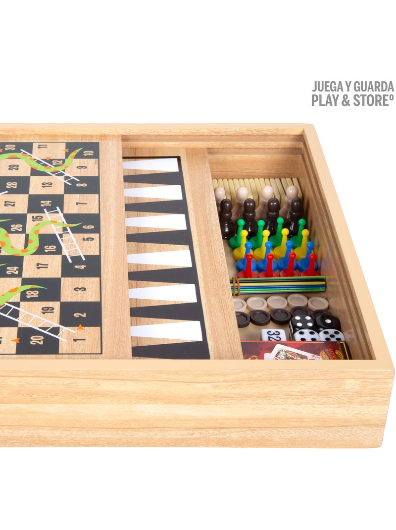 Conjunto de 10 jogos de tabuleiro clássicos com estojo de madeira - colorbbay N/D - Kiabi