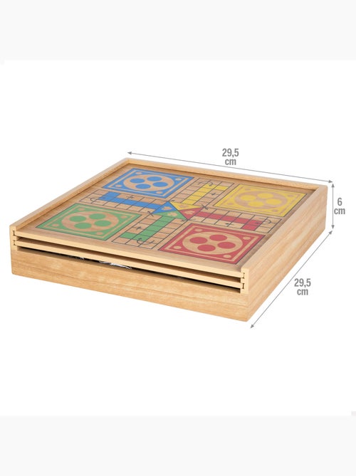 Conjunto de 10 jogos de tabuleiro clássicos com estojo de madeira - colorbbay - Kiabi