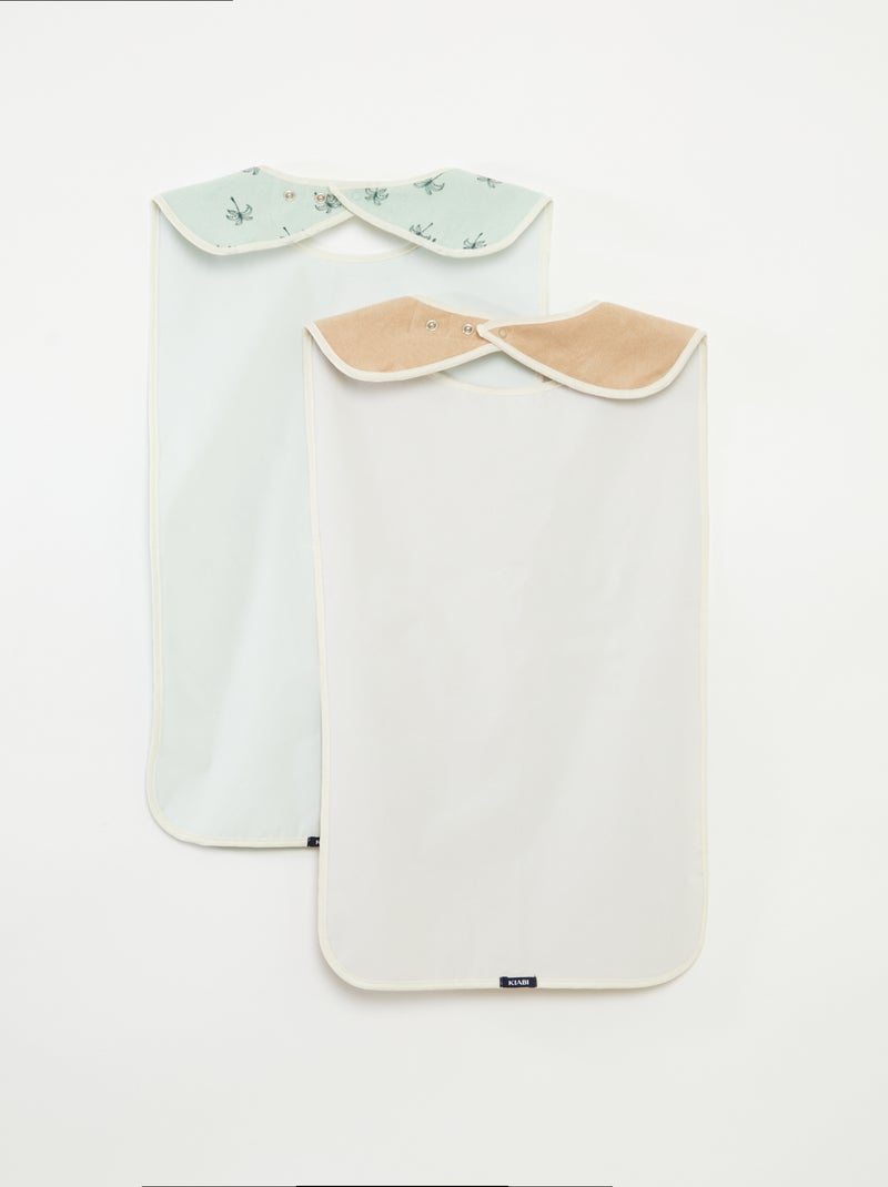 Conjunto de 2 babetes - coleção fácil de vestir AZUL - Kiabi