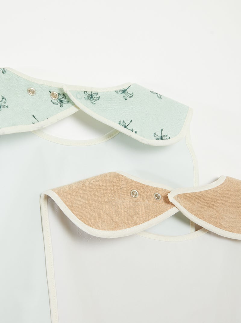 Conjunto de 2 babetes - coleção fácil de vestir AZUL - Kiabi