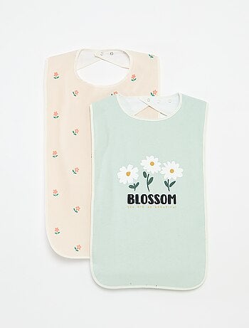 Conjunto de 2 babetes - coleção fácil de vestir