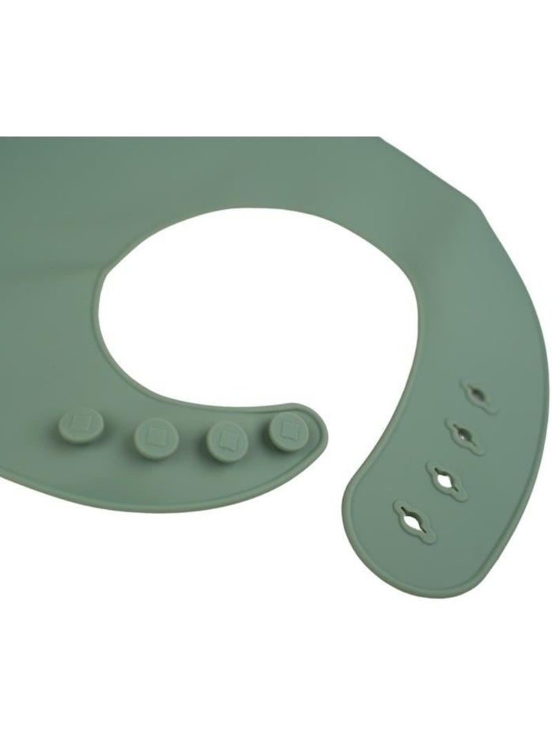 Conjunto de 2 babetes de silicone thermobaby com bolso apanha comida Verde - Kiabi