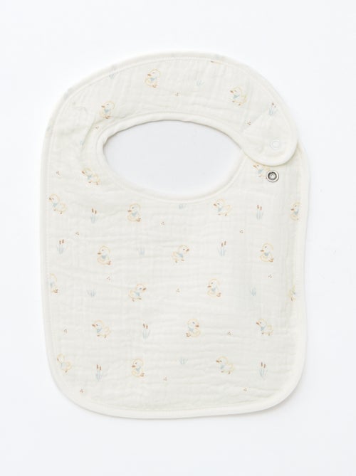 Conjunto de 2 babetes em gaze de algodão com forro em esponja - Kiabi