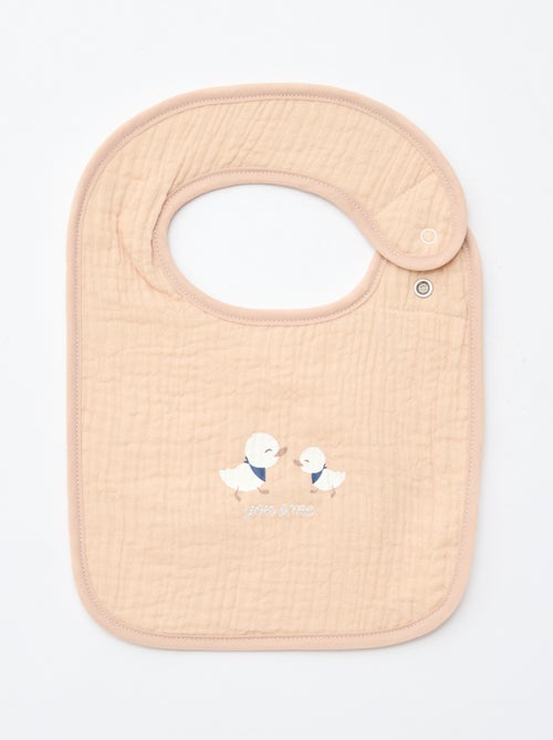 Conjunto de 2 babetes em gaze de algodão com forro em esponja - Kiabi