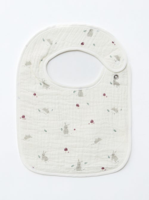 Conjunto de 2 babetes em gaze de algodão com forro em esponja - Kiabi