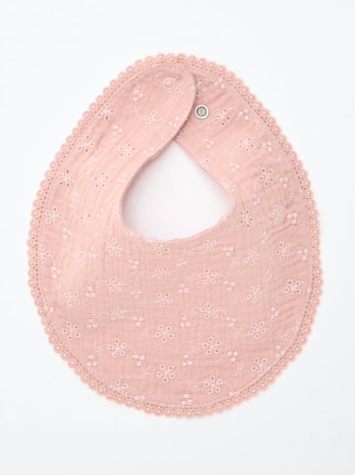 Conjunto de 2 babetes em musselina com bordado inglês - Kiabi