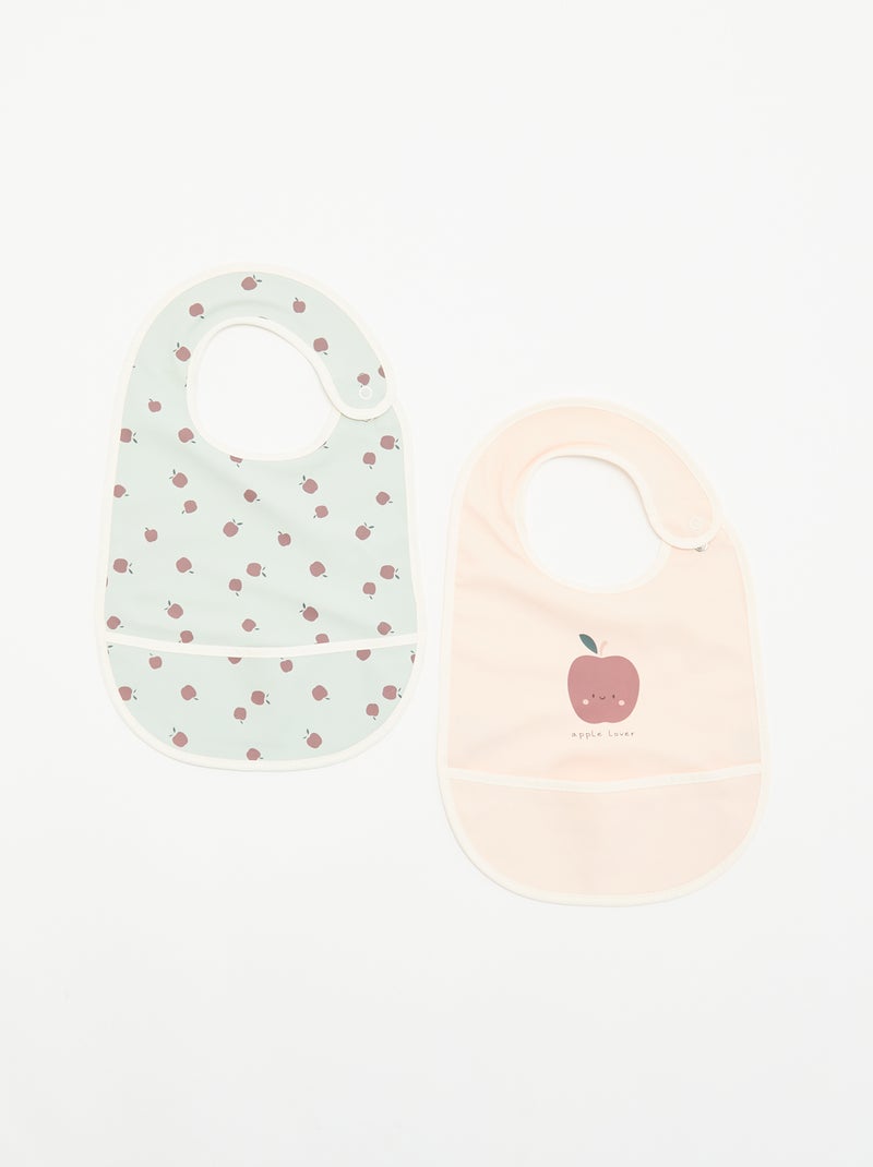 Conjunto de 2 babetes impermeáveis com estampado Azul - Kiabi