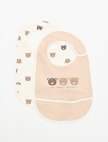 Conjunto de 2 babetes impermeáveis com estampado