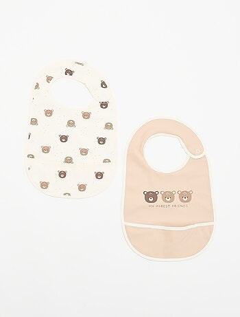 Conjunto de 2 babetes impermeáveis com estampado