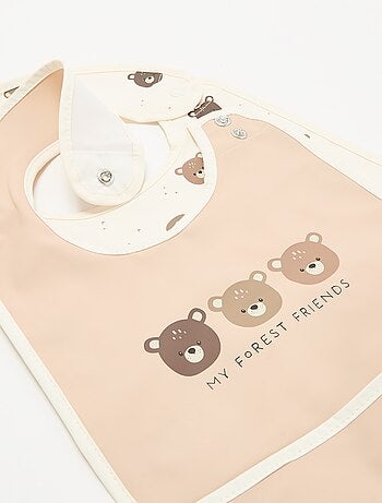 Conjunto de 2 babetes impermeáveis com estampado