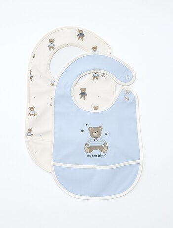 Conjunto de 2 babetes impermeáveis com estampado