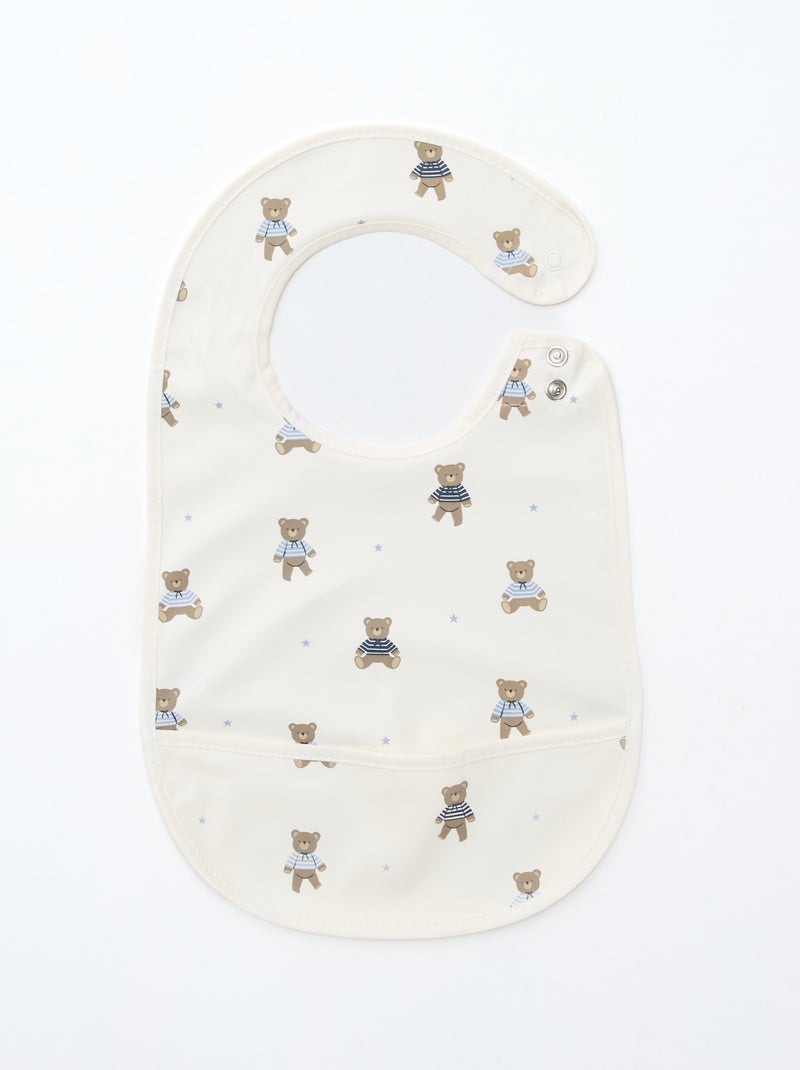 Conjunto de 2 babetes impermeáveis com estampado Castanho - Kiabi