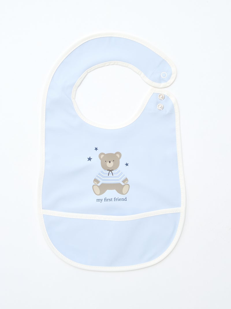 Conjunto de 2 babetes impermeáveis com estampado Castanho - Kiabi