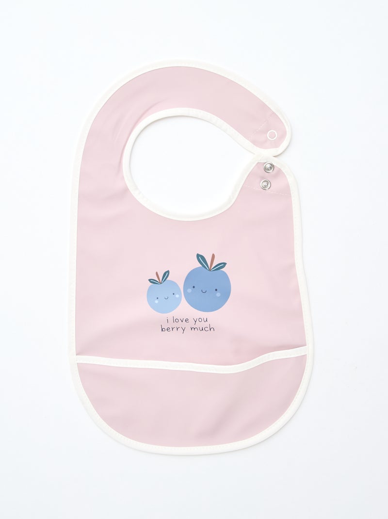 Conjunto de 2 babetes impermeáveis com estampado Violeta - Kiabi