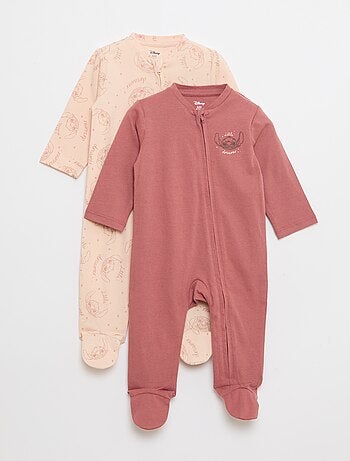 Conjunto de 2 babygrows com fecho éclair leves 'Stitch'