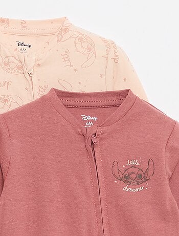 Conjunto de 2 babygrows com fecho éclair leves 'Stitch'
