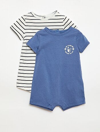 Conjunto de 2 babygrows curtos em jersey