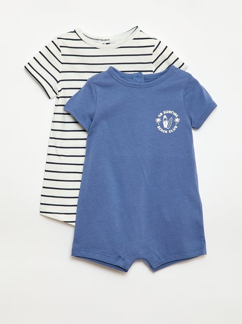Conjunto de 2 babygrows curtos em jersey - Kiabi