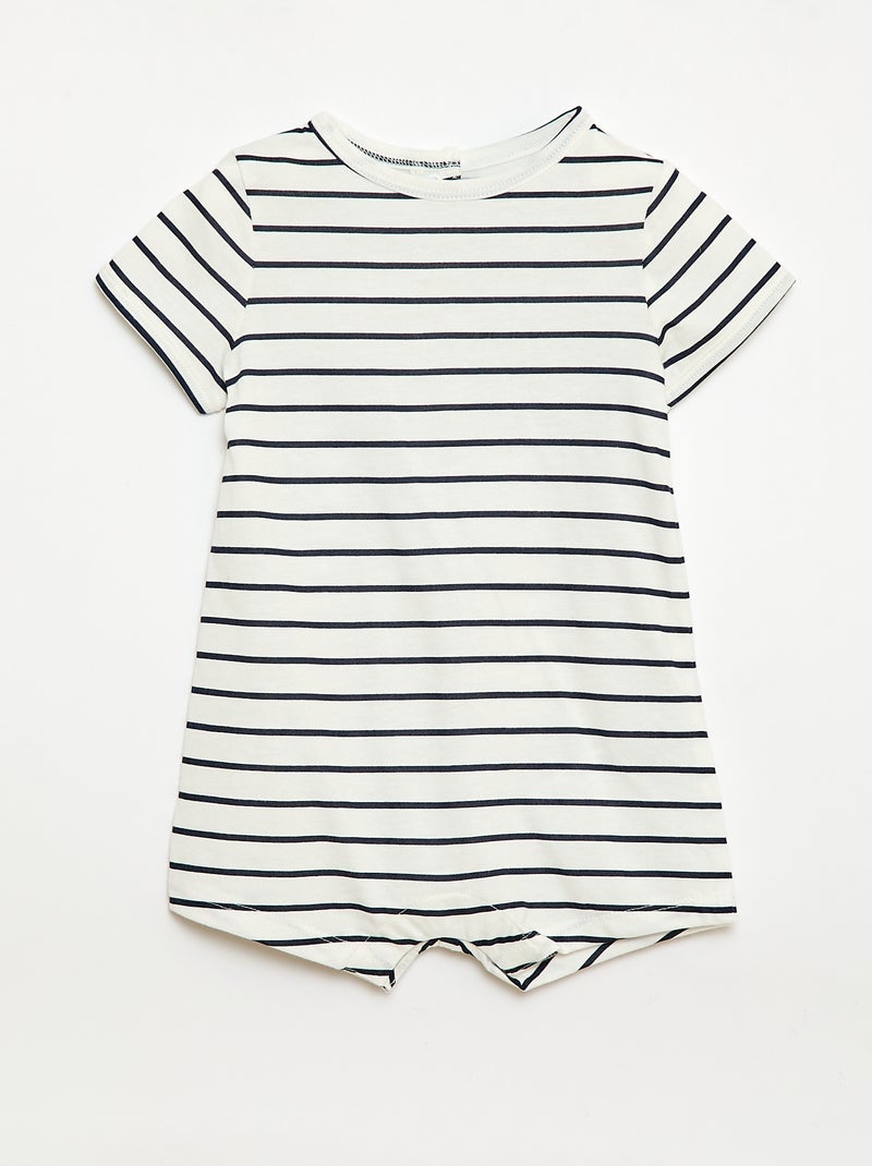 Conjunto de 2 babygrows curtos em jersey Azul - Kiabi