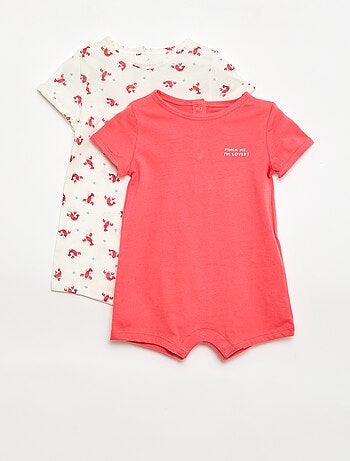 Conjunto de 2 babygrows curtos em jersey