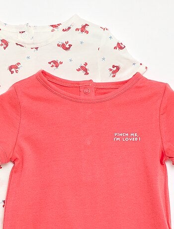 Conjunto de 2 babygrows curtos em jersey