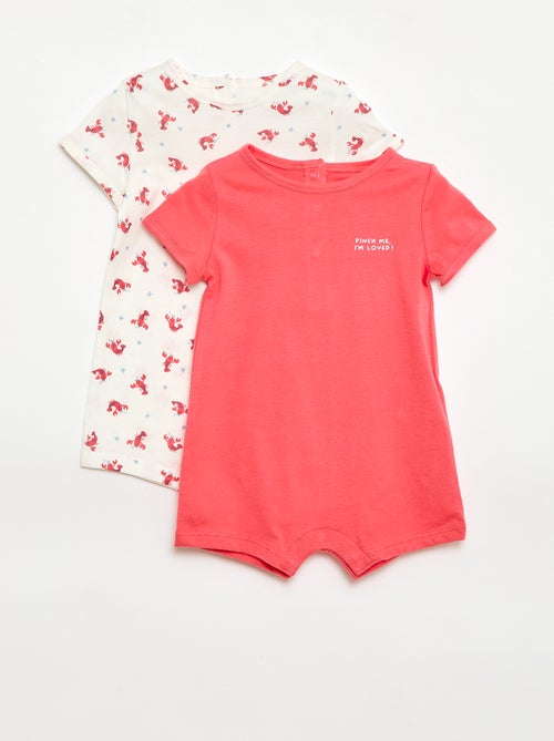 Conjunto de 2 babygrows curtos em jersey - Kiabi
