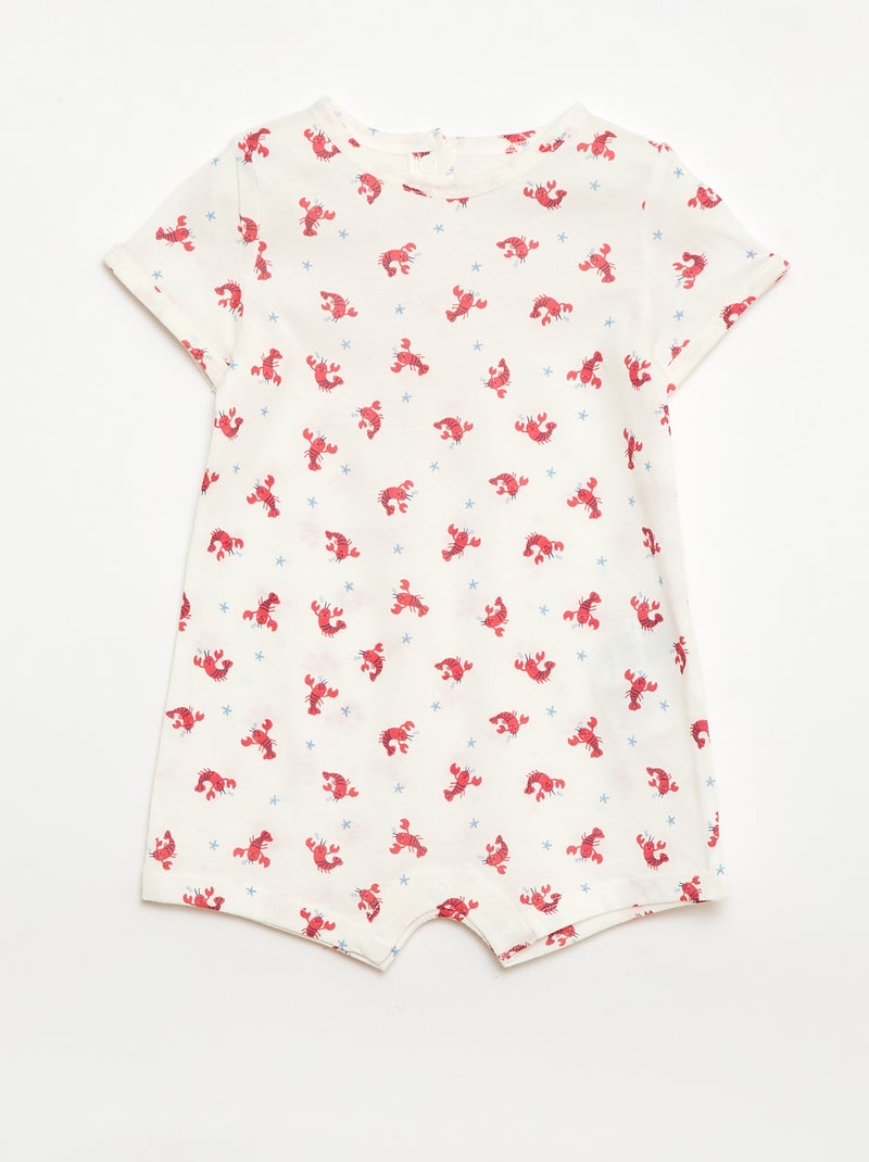 Conjunto de 2 babygrows curtos em jersey Branco - Kiabi