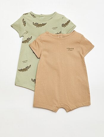 Conjunto de 2 babygrows curtos em jersey