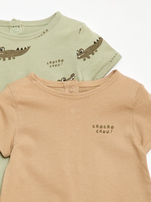 Conjunto de 2 babygrows curtos em jersey - Kiabi