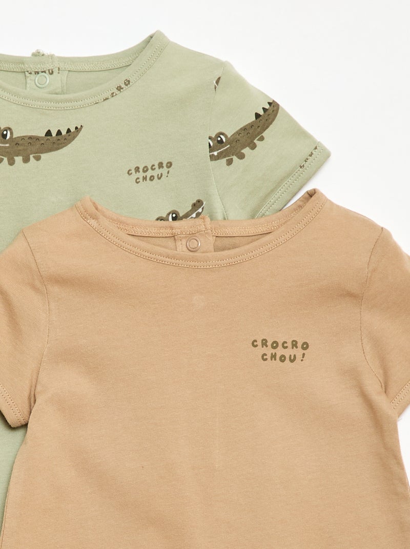 Conjunto de 2 babygrows curtos em jersey Verde - Kiabi