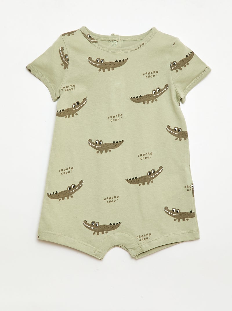 Conjunto de 2 babygrows curtos em jersey Verde - Kiabi
