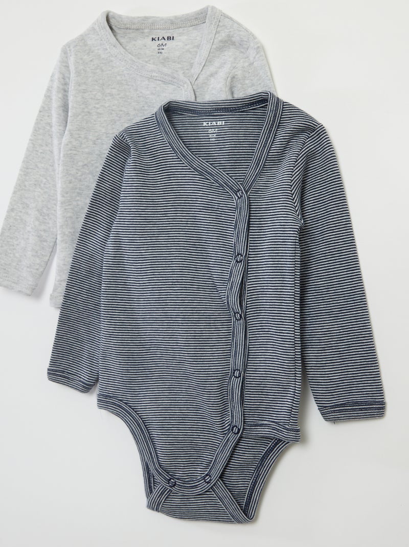 Conjunto de 2 bodies - coleção fácil de vestir AZUL - Kiabi