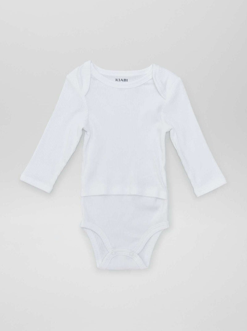 Conjunto de 2 bodies - coleção fácil de vestir Branco - Kiabi