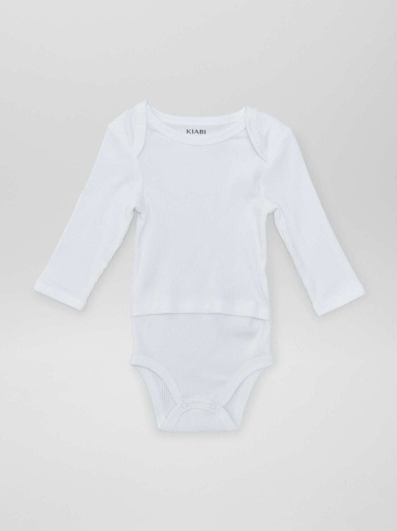 Conjunto de 2 bodies - coleção fácil de vestir Branco - Kiabi