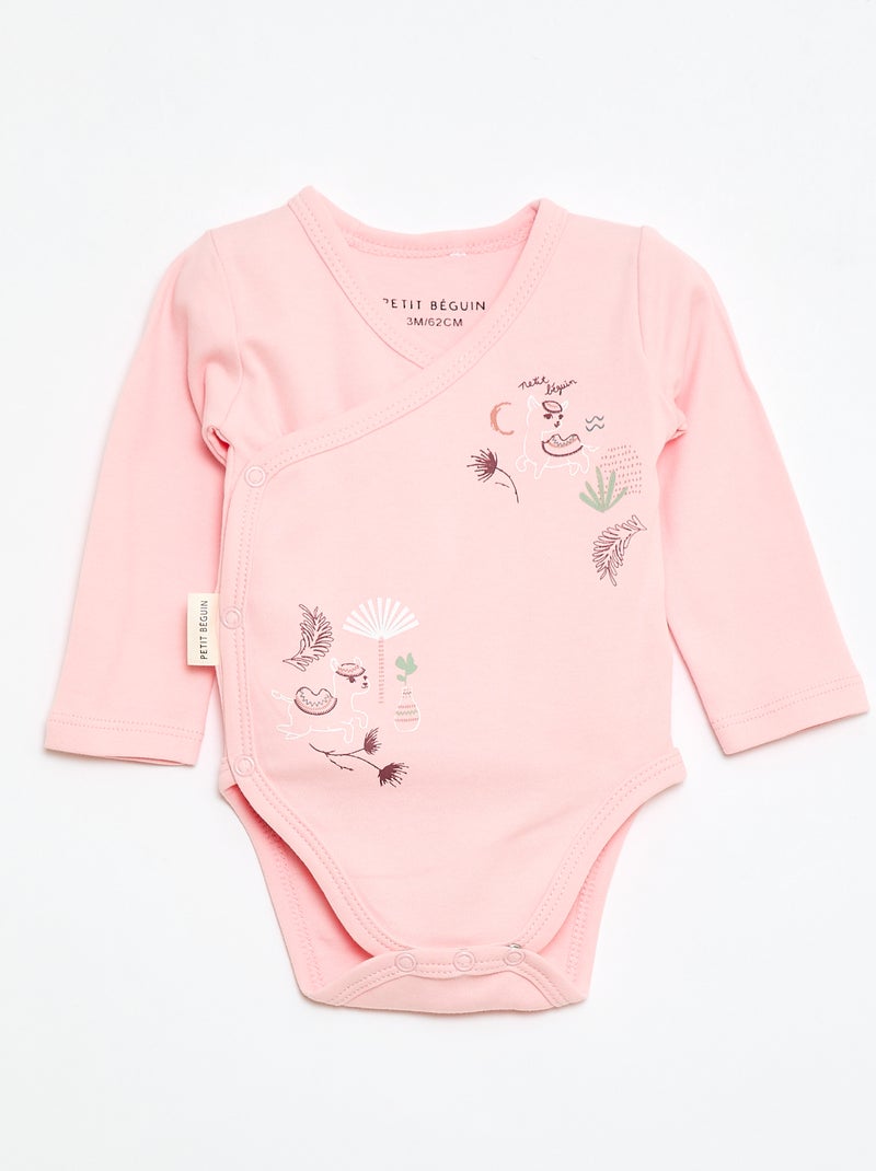 Conjunto de 2 bodies cruzados 'Petit Beguin' Rosa - Kiabi