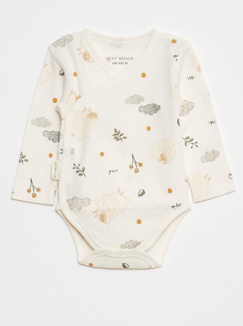 Conjunto de 2 bodies de manga comprida - 2 peças Branco - Kiabi