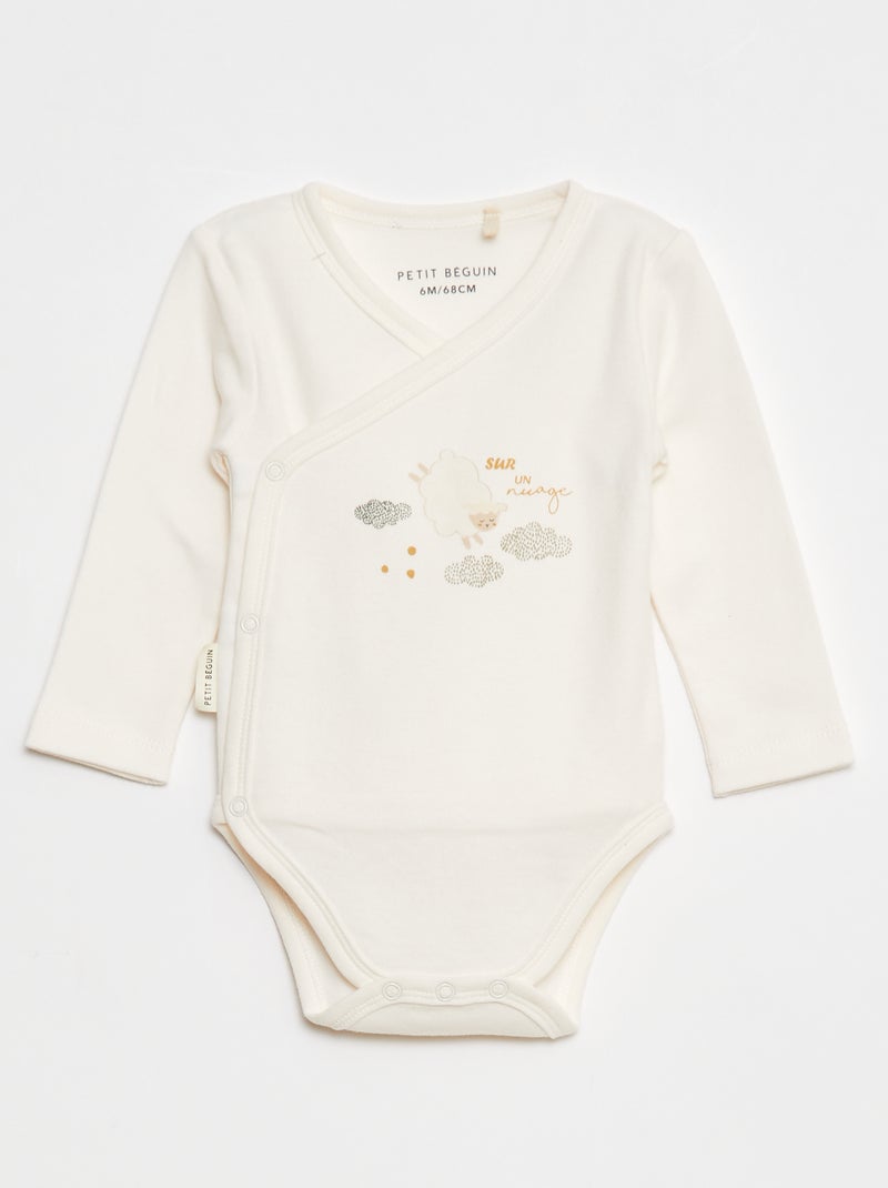 Conjunto de 2 bodies de manga comprida - 2 peças Branco - Kiabi