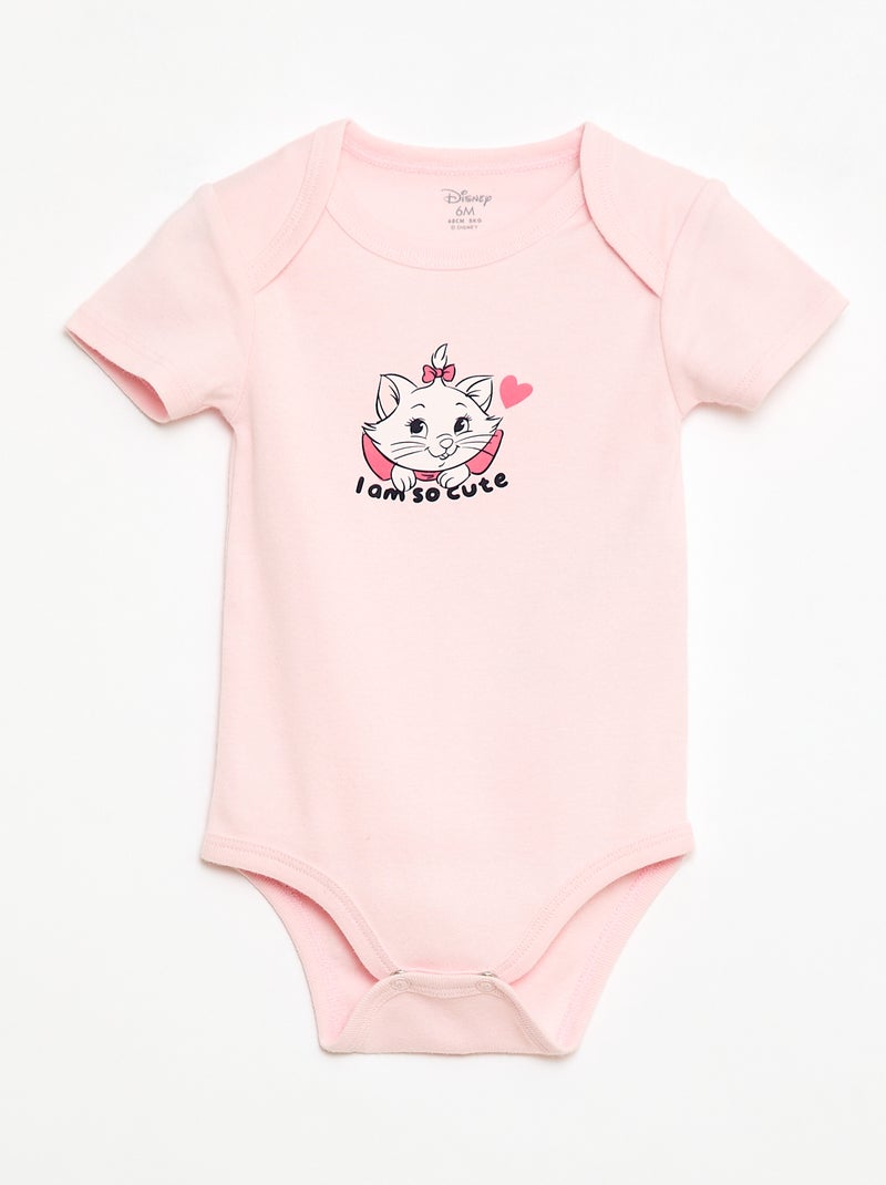 Conjunto de 2 bodies de manga curta 'Disney' 'Marie' Rosa - Kiabi